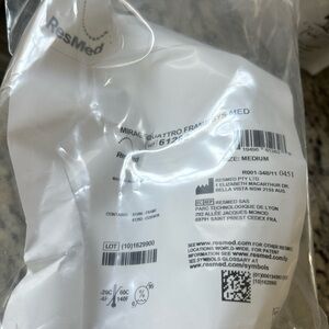 ResMed Mirage Quattro Frame Sys Size Medium 61262 Sealed